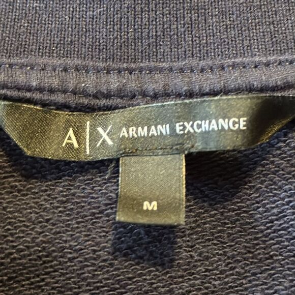 Armani‎ Exchange A|X Logo Sweatshirt Blue Crewneck Pullover Cotton Blend Medium - Picture 2 of 9
